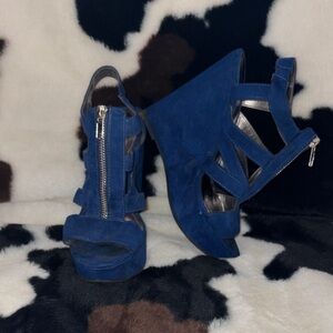 Carlos by Carlos Santana Navy Wedge Sandals